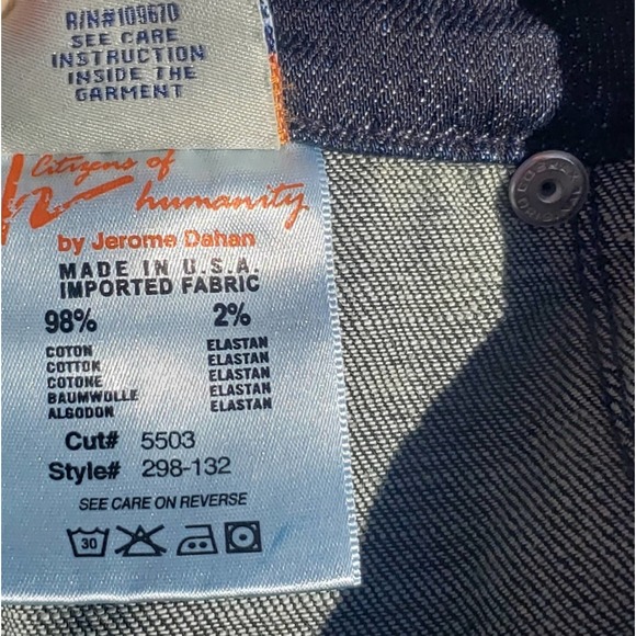 Jeans Wide Leg Dark Wash Low Waist Birkin Stretch Embroidered COH 28 - Picture 13 of 16